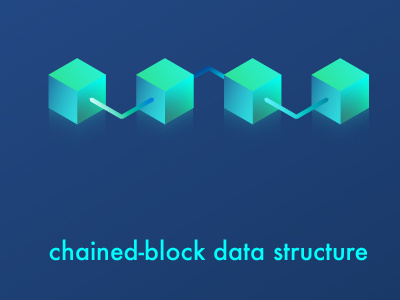 Blockchain Icon chained block data structure