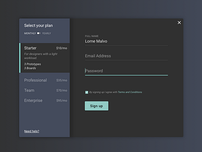 Daily UI #1 -- Sign Up Modal