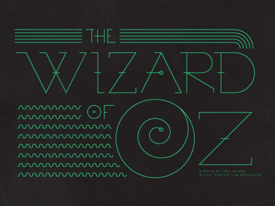 Wizard of Oz art deco type unilinear