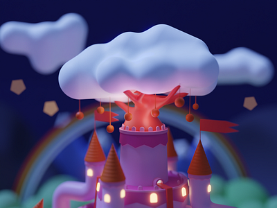 Candy Kingdom - Close up 3d blender illustration