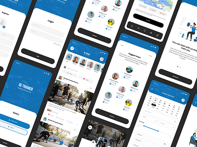 Fitness Trainer Application Design app designs app ui app ux creative designs creative ui fitness app design fitness trainer app design trainer app trainer app ui ui ui designs ux