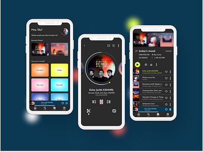 Moodio, a music app app design mobile music ui ux