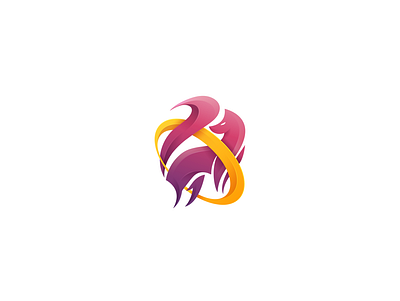 Fox Creative Studio business colorful design fox gradient head icon idea illustration logo nature symbol tail vector wild