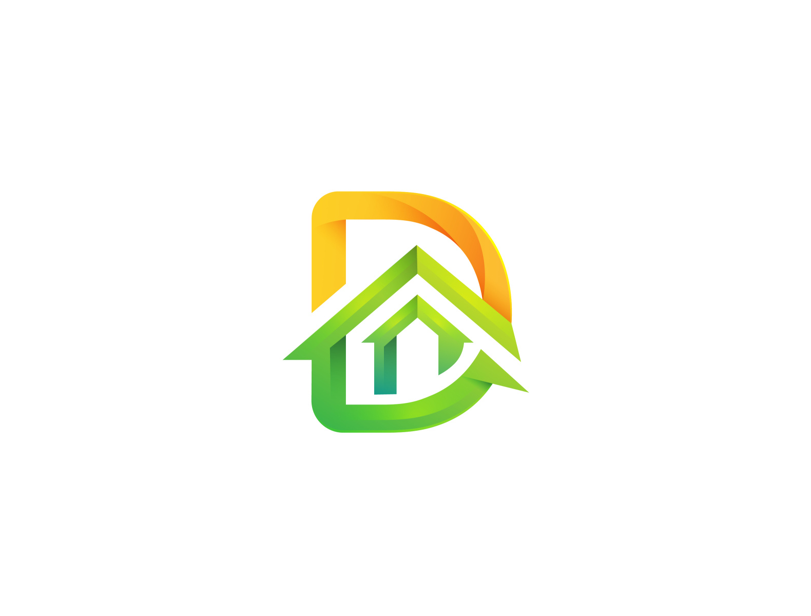 Letter D with House by Airislogo on Dribbble