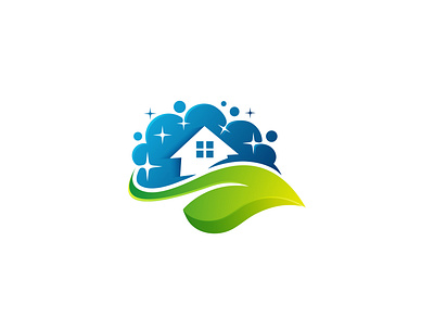 Clean House Logo abstract building business clean company concept construction creative design green home house icon illustration logo property sign symbol template vector