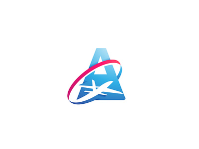 Letter A with plane Logo