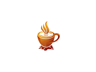 Hot Coffee Logo abstract aroma bean beverage black cafe cappuccino coffee concept cup drink espresso hot latte menu mug restaurant shop steam vintage