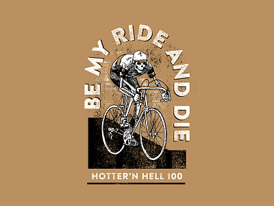 Ride and Die bike biking cycling death design illustration rider road bike shirt skeleton skull
