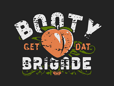 Booty Brigade V-01 booty butt crossfit design fitness logo peach peaches