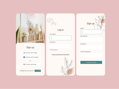 Daily UI 001 Sign up/ Log in Pages