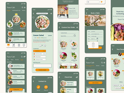 Mobile Ordering App - Nano Cafe app design food order mobile order mobileorder ui website