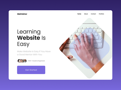 Maintainor Education Hero branding design education figma design flat minimal typography web website