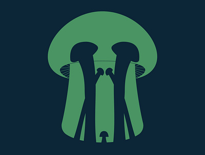 Mushroom Head design illustration vector