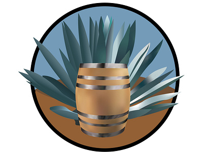 Logo Tequila Agave Azul Realistic
