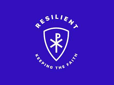 Resilient - Sermon Artwork V1 bible brand church cross faith logo resilient sermon shield strong