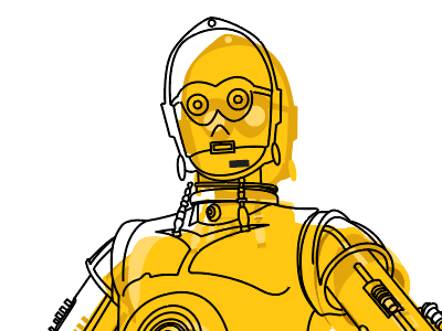 C3P0 c3p0 c3po droid illustration offset offset print star star wars wars