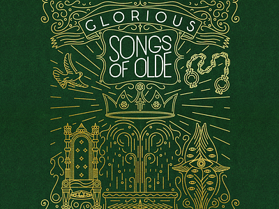 Glorious Songs of Olde bible carol christmas glorious gold holiday hymn leather likework lineart