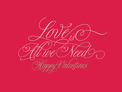 Love is All we Need bellissima copperplate penmanship script sketching sudtipos words