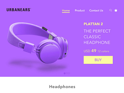 UrbenEars Redesign daily ui landing page