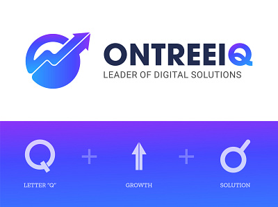 OntreeiQ Digital brand branding brandmark custom logo design gradient logo identity illustraion illustrator logo design logo mark logomark logotype tech