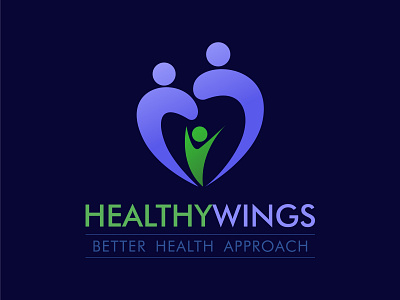 Healthywings - Logo Design brand branding business corona gradient logo icon identity letter logo logo designer mark medical logo typography vector