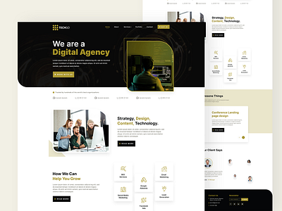 TECHGO - Creative Agency Landing page agency clean creative agency digital digital agency exploration homepage landing page start up ui dark ux ux design web website