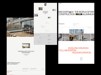 Construction Company Website Concept building clean construction design development exterior glazing interface minimalistic renovation simple ui ux web