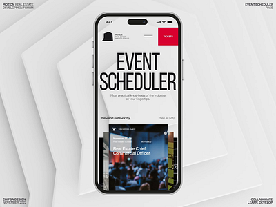 Event Scheduler Page Mobile 3d animation design developer event forum interface ios iphone logo mobile motion graphics schedule simple slide ui uiux ux video web