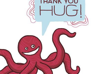 Thank You octopus card illustration octopus tentacles texture thank you