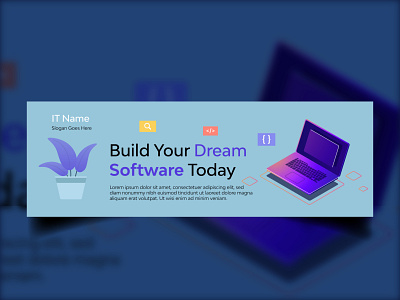 Software Company LinkedIn Profile Banner Design banner banner design graphic design header design it banner linkedin banner linkedin design social media design software tech technology template ui vector web web banner