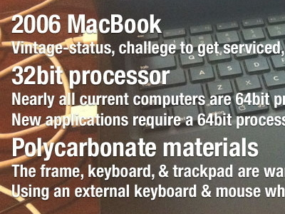 Frederick's Old MacBook crowdfunding crowdtilt helvetica neue condensed bold macbook