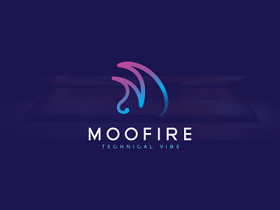 MOOFIRE Logo | Modern Logo Design | M+FireTech Logo Design