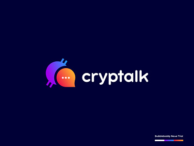 Cryptalk logo branding | Cryptocurrency chatting App logo design