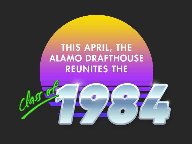 Gradients! Lens flares! Chrome! 80s 1980s sunset alamo drafthouse lens flare chrome
