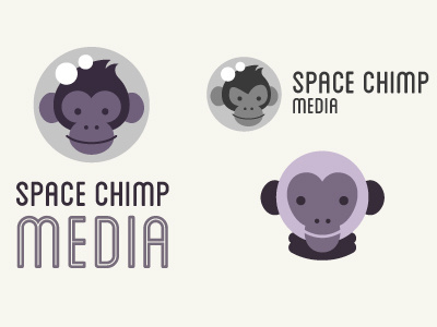 Space Chimp Logo Revamp astronaut chimp logo monkey space vector