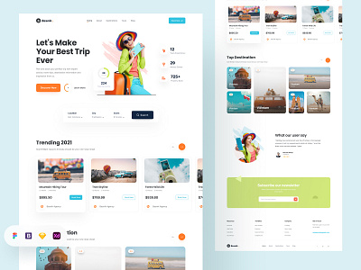 Safe Tour Landing Page. agency branding design free ui resource illustration landing page landing page resource logo tour landingpage travel travel landingpage travel ui travel website ui resource uihut uiux web design web template web ui