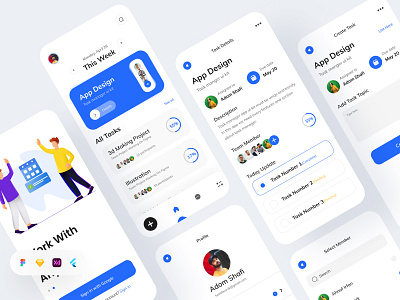 TrekGo Task Management & Productivity App UI Kit. android app app app design app ui branding free ui resource ios app landing page resource modern app productivity productivity app task task app task management app todo app ui app ui resource uihut web ui