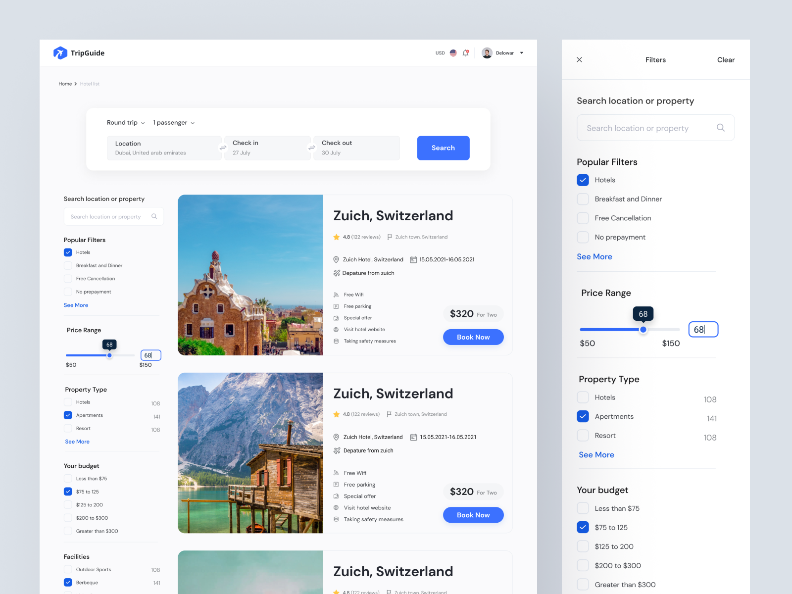 Dribbble TripGuide Booking Web App UI Kit 1 png By UIHUT UI UX 