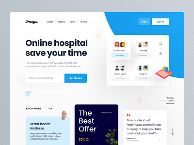 Hospital Website Design Templates header healthcare hospital hospital template hospital website design illustration landing logo madical ui uihut ux website design templates