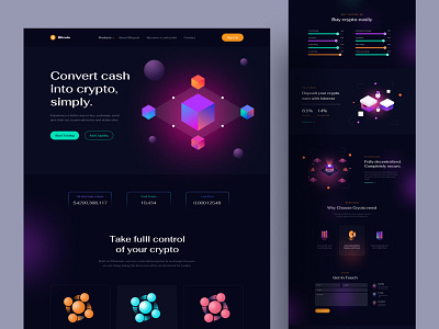 Creative Cryptocurrency Website blockchain cryptocurrency design free ui resource landing page landing page resource ui uihut web design web ui website website design