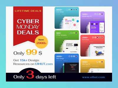 Cyber Monday Deals 2021 black friday cyber monday 2021 cyber monday deals deals design free ui resource header lifetime deals slae ui resource uihut web design