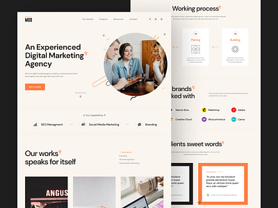 Digital Marketing Website - Media MGO agency color design digital agency free ui resource landing page resource popular design trending design typography ui ui resource uihut ux web design web ui