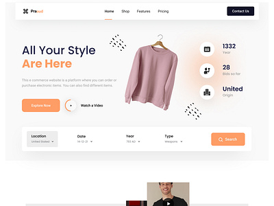 Fashion e- Commerce Landing Page by UIHUT - UI UX Design Agency on Dribbble
