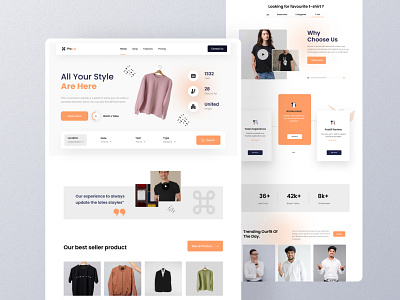 Fashion e- Commerce Landing Page colorful design design free ui resource landing page resource trendy design 2022 ui design ui resource uihut web ui website template design