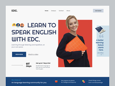 Online Education Web Design-EDC colorful design design design rsource 2022 e learnign header educational web design free ui resource trendy design ui ui design 2022 ui resource uihut web ui