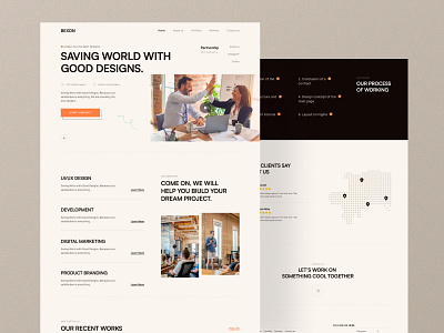 Creative Agency Landing Page - Bexon colorful design 2022 design landing page resource trendy design ui ui design 2022 ui resouircees ui resource uihut web design web ui website ui design