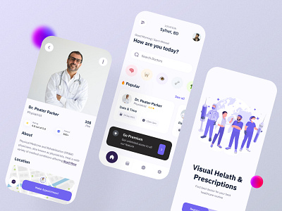 Doctor App UI Design Light V. - Savior Care app ui kit doctor app doctor app ui kit free ui resource medical app mobile app design mobile app ui trendy design ui ui resource uihut ux design