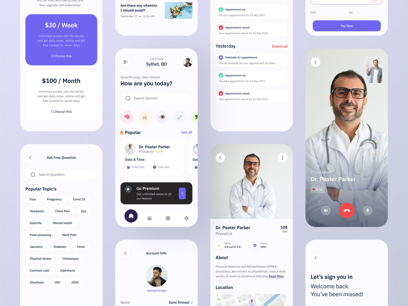 Doctor App UI Design - Savior Care by UIHUT - UI UX Design Agency on ...