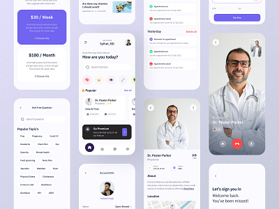 Doctor App UI Design - Savior Care app design app ui kit apps apps ui colorful ui resource design doctor app ui kit free ui resource trendy design 2022 ui ui resource uihut