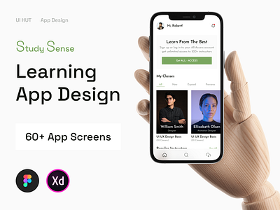 Learning App UI KIT - Study Sense app app design app kit app ui kits color free ui resource learning learning app learning app kit mobile app design stduy typography ui design ui resource uihut